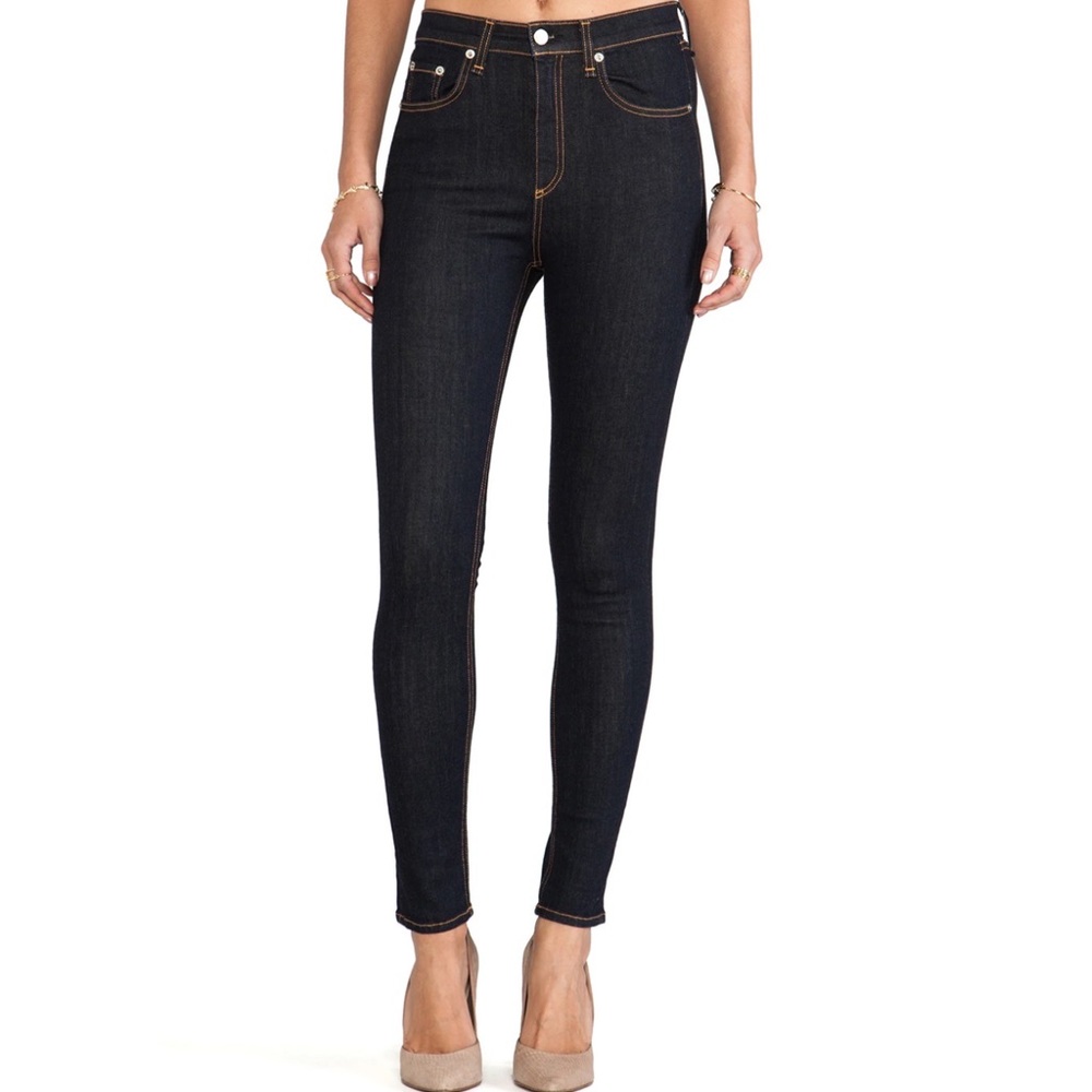 rag & bone Justine high rise skinny jeans‎ in Harrow dark wash